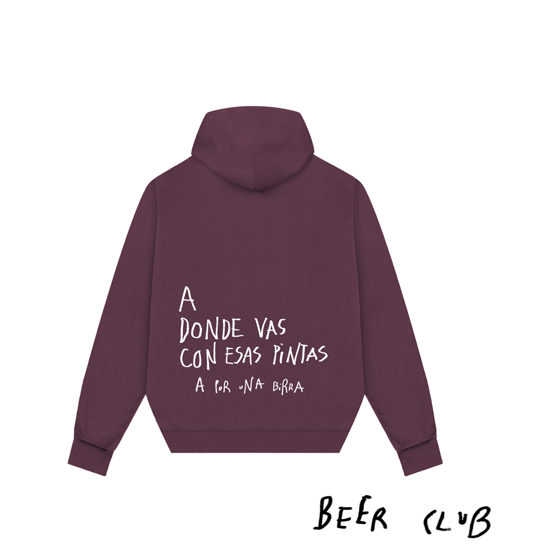 Sudadera Beer Club Granate
